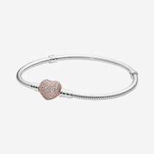 Load image into Gallery viewer, Crystal Heart Snake Chain Bracelet