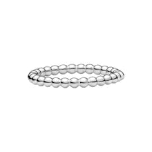 Load image into Gallery viewer, Silver beaded ring on a white background