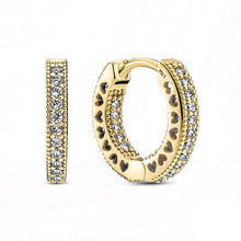 Load image into Gallery viewer, Pavé Heart Hoop Earrings
