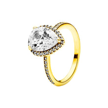Load image into Gallery viewer, gold ring with a big crystal