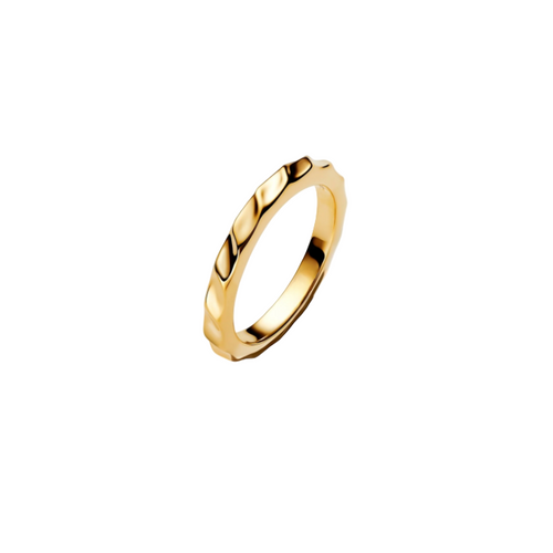 Gold ring on a white background