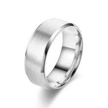 Load image into Gallery viewer, Silver ring on a white background
