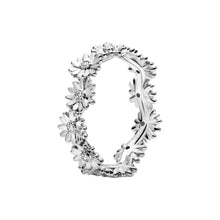 Load image into Gallery viewer, silver floral ring on a white background
