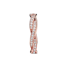 Load image into Gallery viewer, Rose gold earring with diamond accents on a white background
