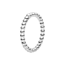 Load image into Gallery viewer, Silver beaded ring on a white background
