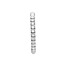 Load image into Gallery viewer, Clear glass pipe with spiral design on a white background
