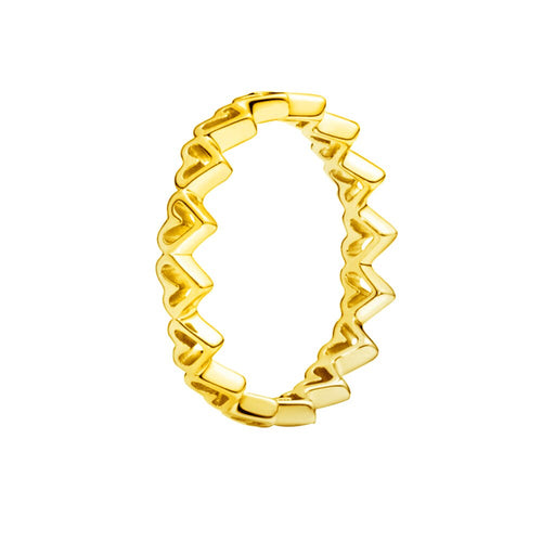 gold ring with heart shapes